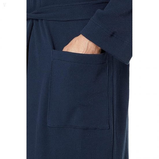 L.L.Bean Comfort Waffle Robe Regular Navy ID-vYrvmB0F