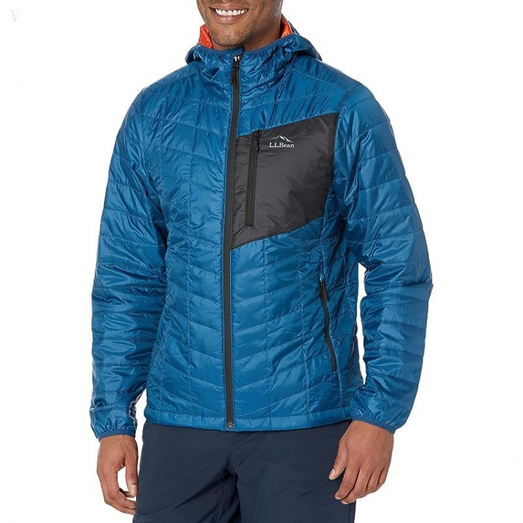 L.L.Bean Primaloft Packaway Hooded Jacket Regular Dark Marine Blue/Black ID-Zf5MVgPs - Click Image to Close