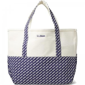 L.L.Bean High Bottom Tote Medium Navy/White Birdseye ID-o6Dhiwn0