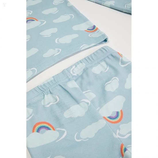 L.L.Bean Organic Cotton Fitted Pajamas (Toddler) Foggy Blue Clouds ID-EkF5zLd4