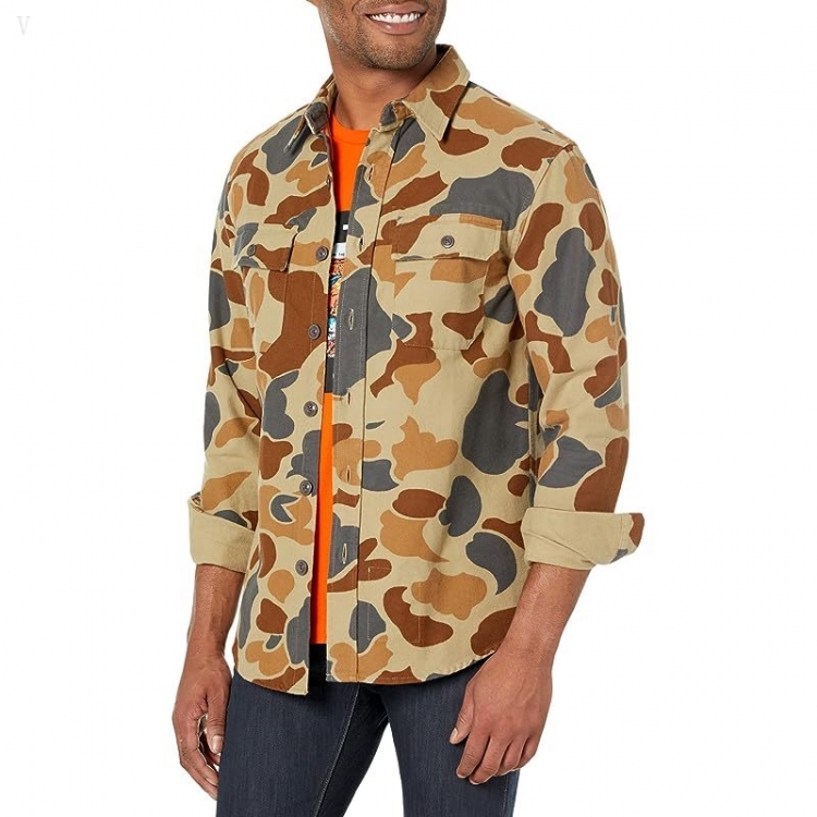L.L.Bean Signature Chamois Print Pale Olive Camo ID-5QSOFFtF - Click Image to Close