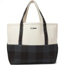 L.L.Bean High Bottom Tote Medium Shale Gray Buffalo Plaid ID-uK4VZuqx