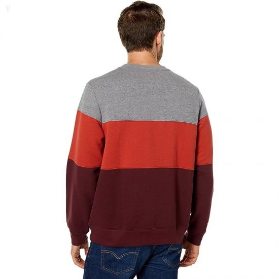 L.L.Bean 1912 Sweatshirt Crew Neck Color-Block Regular Deep Wine/Gray Heather ID-wT73KPj8