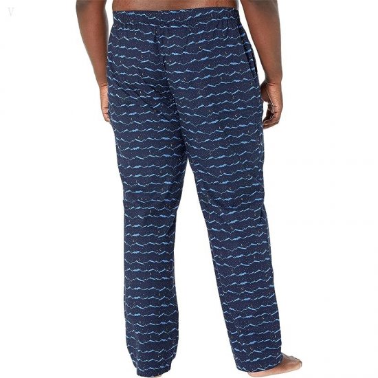 L.L.Bean Comfort Stretch Woven Sleep Pants - Tall Classic Navy Night Mountain ID-SvmzRwwH