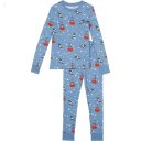 L.L.Bean Organic Cotton Fitted Pajamas (Little Kids) Soft Blue Skiing Bear ID-RJpUCqSs