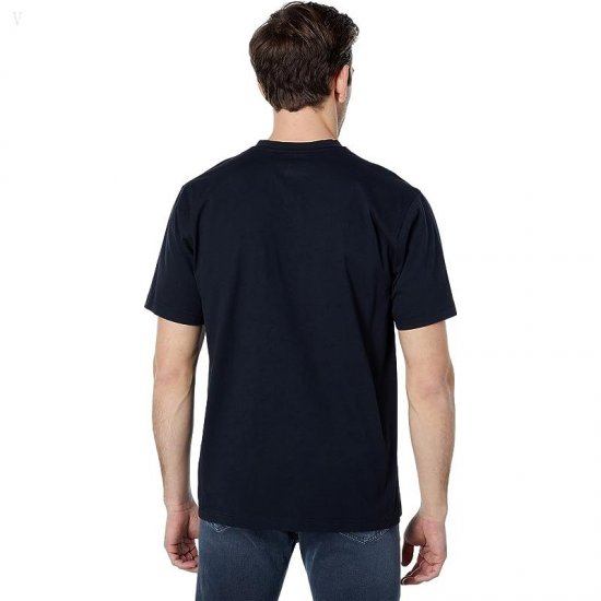 L.L.Bean Carefree Unshrinkable Henley T-Shirt Short Sleeve Black ID-pqzuKVzo