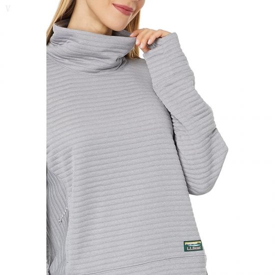 L.L.Bean Airlight Funnel Neck Pullover Quarry Gray Heather ID-PS7GSXQR
