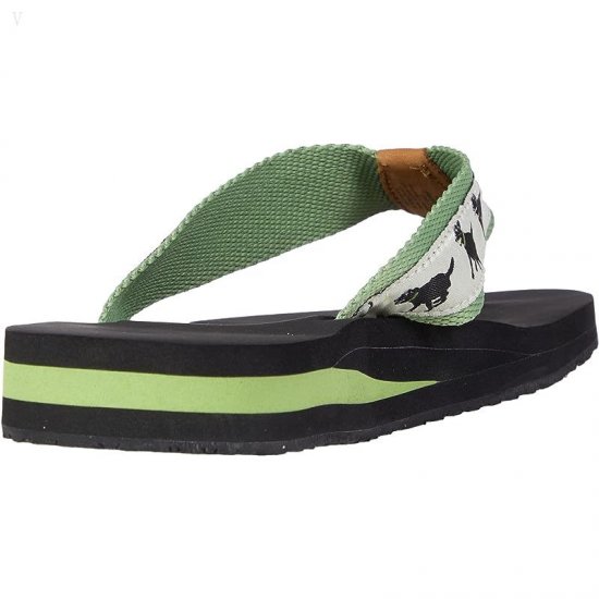 L.L.Bean Classic Maine Isle Flip-Flop 3 Motif Cream/Green Tea Lab Fetch ID-jW7Dguu7