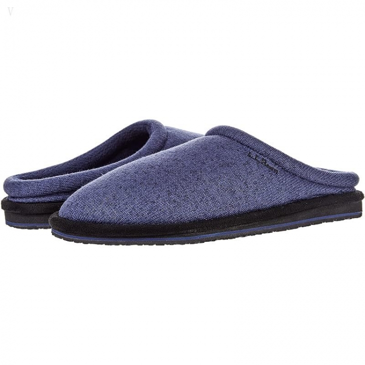 L.L.Bean Sweater Fleece Slipper Scuff Bright Navy ID-OMATbZ73 - Click Image to Close