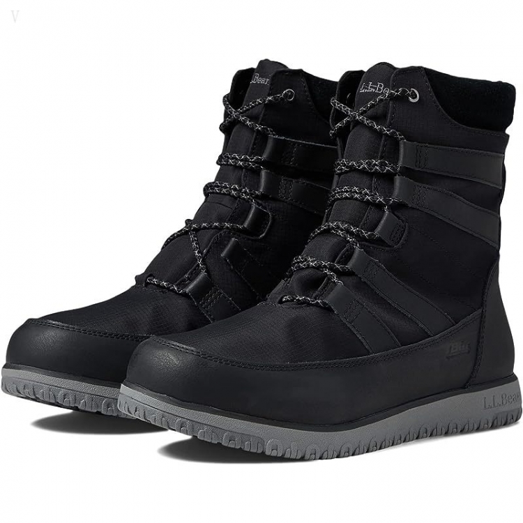 L.L.Bean Ultralight Boot Mid Water Resistant Insulated Black ID-6eS7ueRV - Click Image to Close