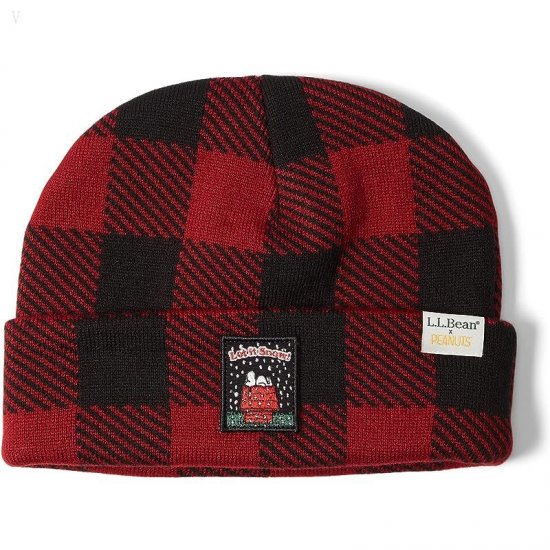 L.L.Bean L.L.Bean X Peanuts Print Beanie (Little Kids/Big Kids) Deep Red Buffalo ID-wLuGc1jU