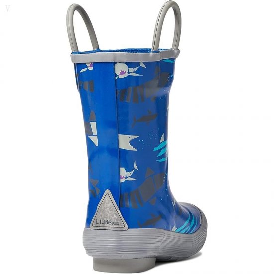 L.L.Bean Puddle Stompers Rain Boots Print (Toddler/Little Kid) Deep Sapphire Shark Geo ID-KArjvttI