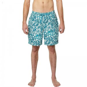 L.L.Bean Vacationland Stretch Swim Trunks 2.0 Printed Deep Azure Leaves ID-j3alinr6