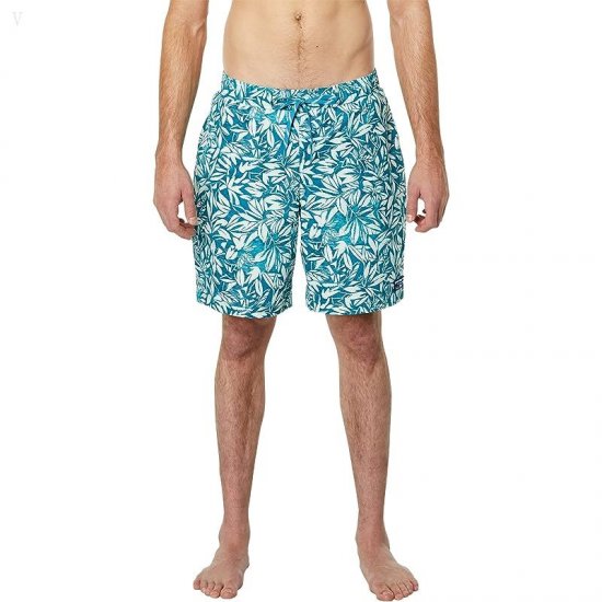 L.L.Bean Vacationland Stretch Swim Trunks 2.0 Printed Deep Azure Leaves ID-j3alinr6