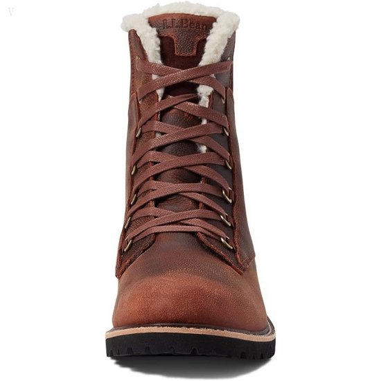 L.L.Bean Rugged Cozy Boot Lace-Up Russet Brown ID-bYEOQJ7P