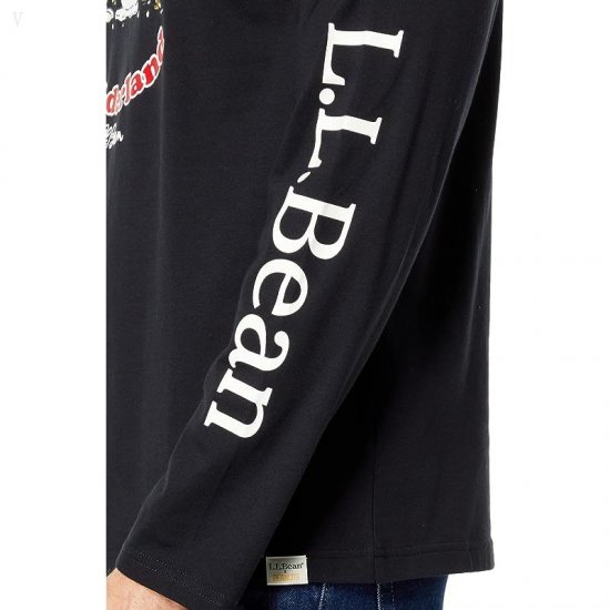 L.L.Bean L.L.Bean x Peanuts Long Sleeve T-Shirt Winter Fun Ink Black ID-63HEK0e2