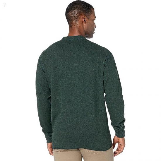 L.L.Bean River Driver Shirt Long Sleeve Henley Regular Black Spruce Heather ID-QPfiWTcH