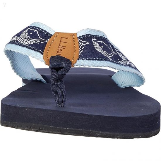 L.L.Bean Classic Maine Isle Flip-Flop 3 Motif Classic Navy Whale/Blue Haze ID-q28Gg5wx
