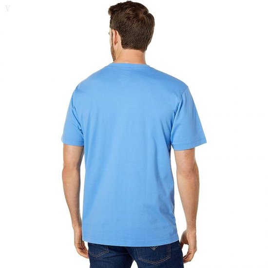 L.L.Bean Carefree Unshrinkable Tee without Pocket Short Sleeve Logo Arctic Blue/Chelt Logo ID-rgmAfmLI