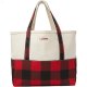 L.L.Bean High Bottom Tote Medium Mountain Red Buffalo Check ID-TdpuX4M6