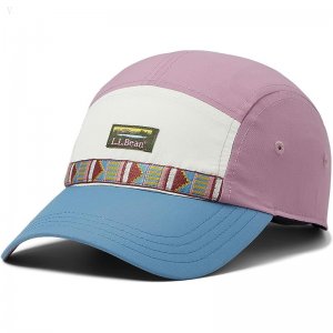 L.L.Bean Mountain Classic 5 Panel Hat Color-Block Iris Mauve/Silver Birch ID-OCJV2JRI