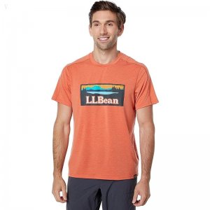 L.L.Bean Everyday SunSmart Tee Short Sleeve Graphic Terra-Cotta/Logo ID-OljoJbhw