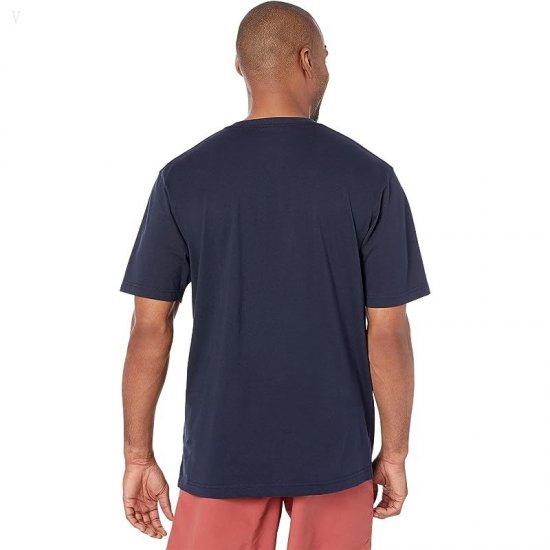 L.L.Bean Carefree Unshrinkable Tee without Pocket Short Sleeve Logo Navy Blue/Script Logo ID-NTTFcWzv
