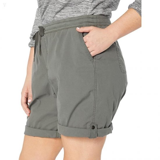 L.L.Bean Plus Size Ripstop Pull-On Shorts Dark Taupe ID-umDfaJFB