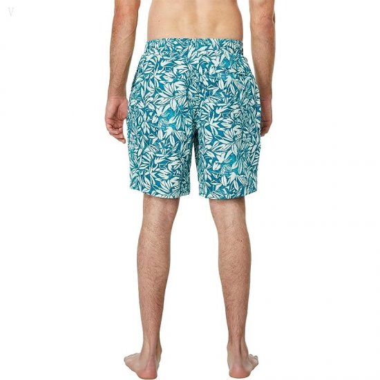 L.L.Bean Vacationland Stretch Swim Trunks 2.0 Printed Deep Azure Leaves ID-j3alinr6