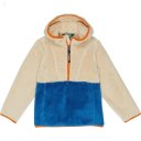 L.L.Bean Hi-Pile Fleece Color-Block Pullover Hoodie (Little Kids) Natural/Marine Blue ID-OyW1BXwc