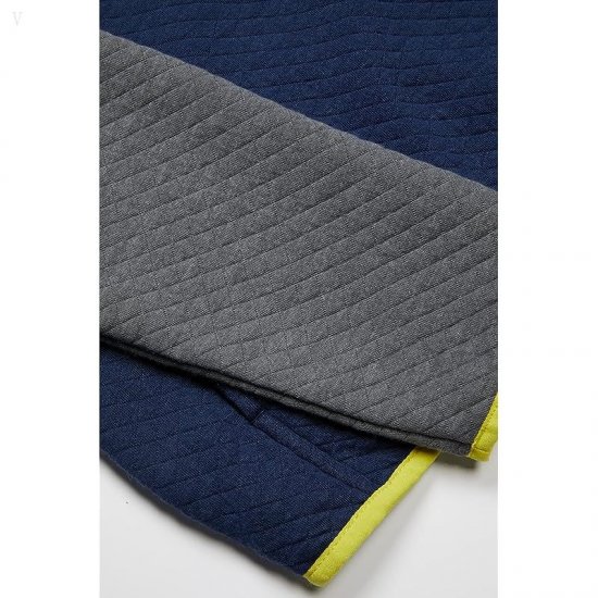 L.L.Bean Quilted Snap 1/4 Pullover (Big Kids) Charcoal Heather/Nautical Navy ID-nM95AJwO
