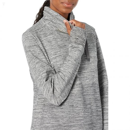 L.L.Bean Petite Bean\'s Cozy Mixed Knits Pullover Marled Light Gray Marl ID-23xamz6w