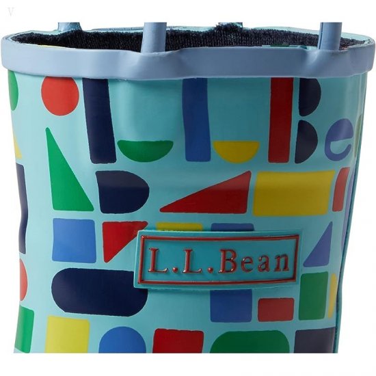 L.L.Bean Puddle Stompers Rain Boots Print (Toddler/Little Kid) Deep Sapphire Shark Geo 1 ID-hv4eOUYB