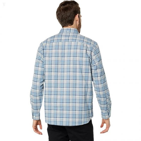 L.L.Bean Comfort Stretch Oxford Long Sleeve Traditional Fit Plaid Bayside Blue ID-nnL7WnpJ