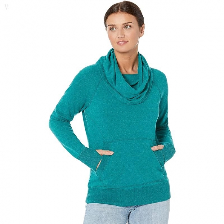 L.L.Bean Petite Bean's Cozy Pullover Warm Teal Heather ID-CoB93j2Q - Click Image to Close