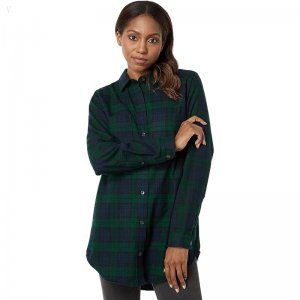L.L.Bean Scotch Plaid Flannel Tunic Black Watch ID-B4FENxlA