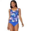 L.L.Bean BeanSport Scoop Neck Tankini Top Print Lilac Palm ID-2ngOcuUH