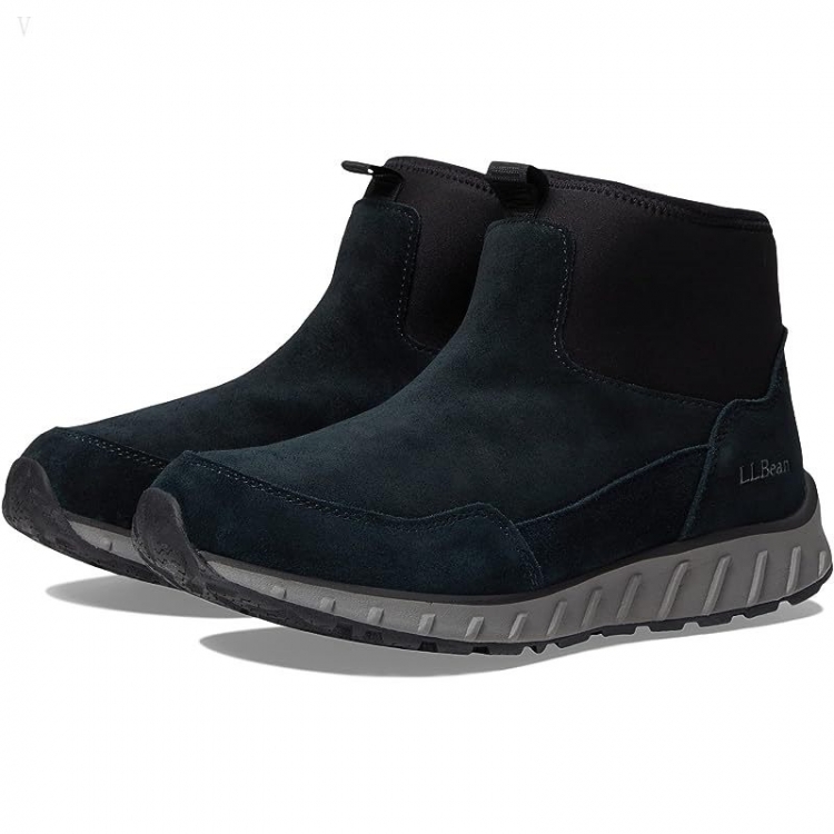 L.L.Bean Snow Sneaker 5 Boot Ankle Pull-On Water Resistant Insulated Black/Black ID-9pKs6lzn - Click Image to Close