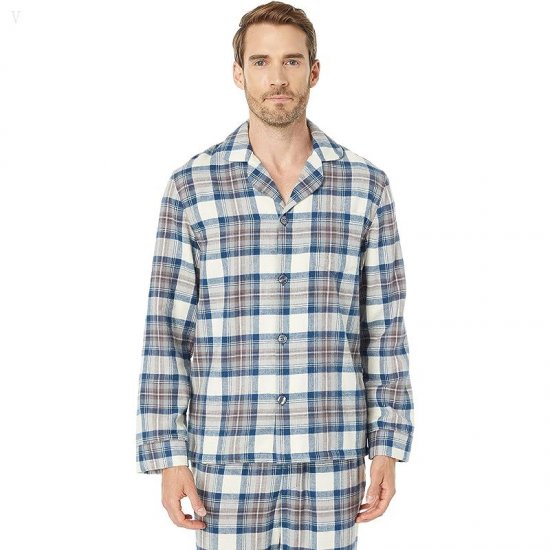 L.L.Bean Scotch Plaid Flannel Pajamas Regular Indigo Tartan ID-q9Z7rg4w