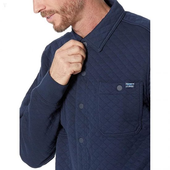 L.L.Bean Quilted Snap Overshirt Regular Classic Navy ID-SDwdMrBk