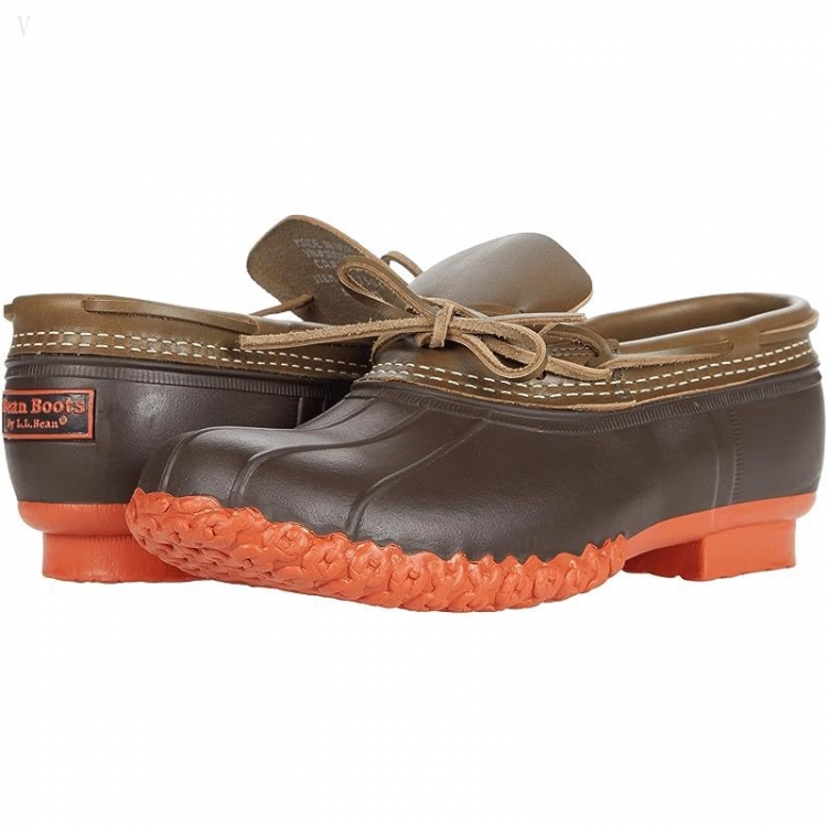 L.L.Bean Bean Boots Rubber Moc Field Olive/Bean Boot Brown/Sail Orange ID-DSDX0eFx - Click Image to Close