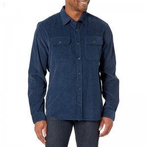 L.L.Bean Signature Microwale Corduroy Shirt Regular Mariner Blue ID-xuExItCf