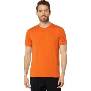 L.L.Bean Comfort Stretch Pima Short Sleeve Tee Shirt Peak Orange Heather ID-IFgnjOo4