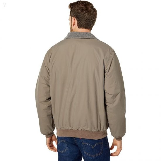 L.L.Bean Warm-Up Jacket Taupe Brown ID-4WkSEhyE