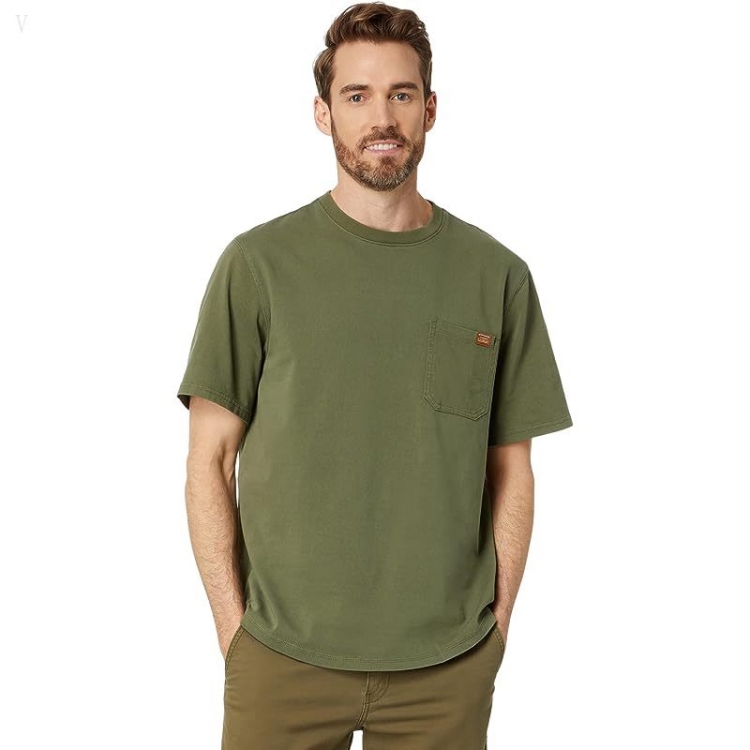 L.L.Bean BeanBuilt Cotton Pocket Tee Short Sleeve Deep Olive ID-o9DjMdeu - Click Image to Close