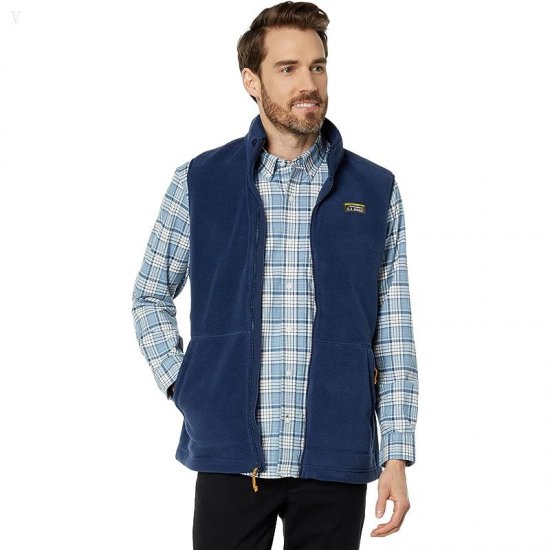 L.L.Bean Mountain Classic Fleece Vest Tall Nautical Navy ID-ESDhBtXc