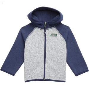 L.L.Bean Bean's Sweater Fleece Full Zip Color-Block (Infant) Bright Navy/Pewter ID-YA08gQ9m