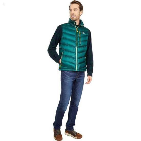 L.L.Bean Ultralight 850 Down Vest Black Forest Green ID-Pli5xaRv