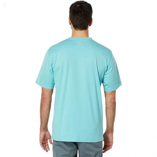 L.L.Bean Carefree Unshrinkable T-Shirt without Pocket Short Sleeve Sea Aqua ID-2q5l0Pyg