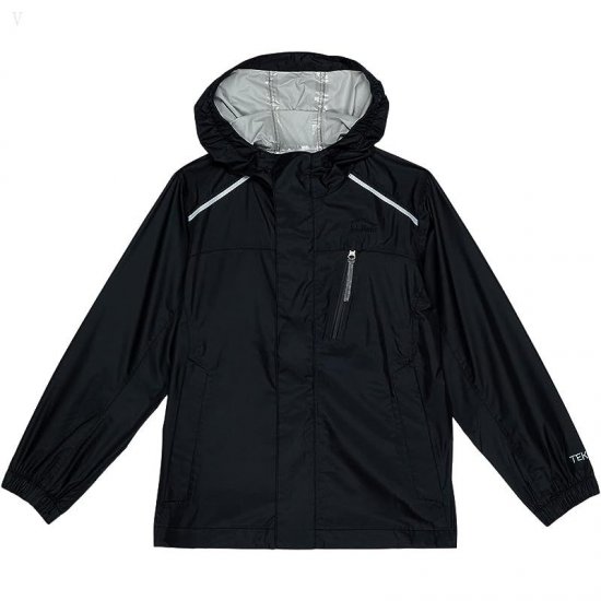 L.L.Bean Trail Model Rain Jacket Color-Block (Little Kids) Black ID-buYF2QT7